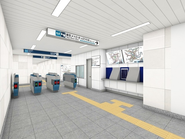 仲御徒町駅の中央改札②（東京メトロ提供）